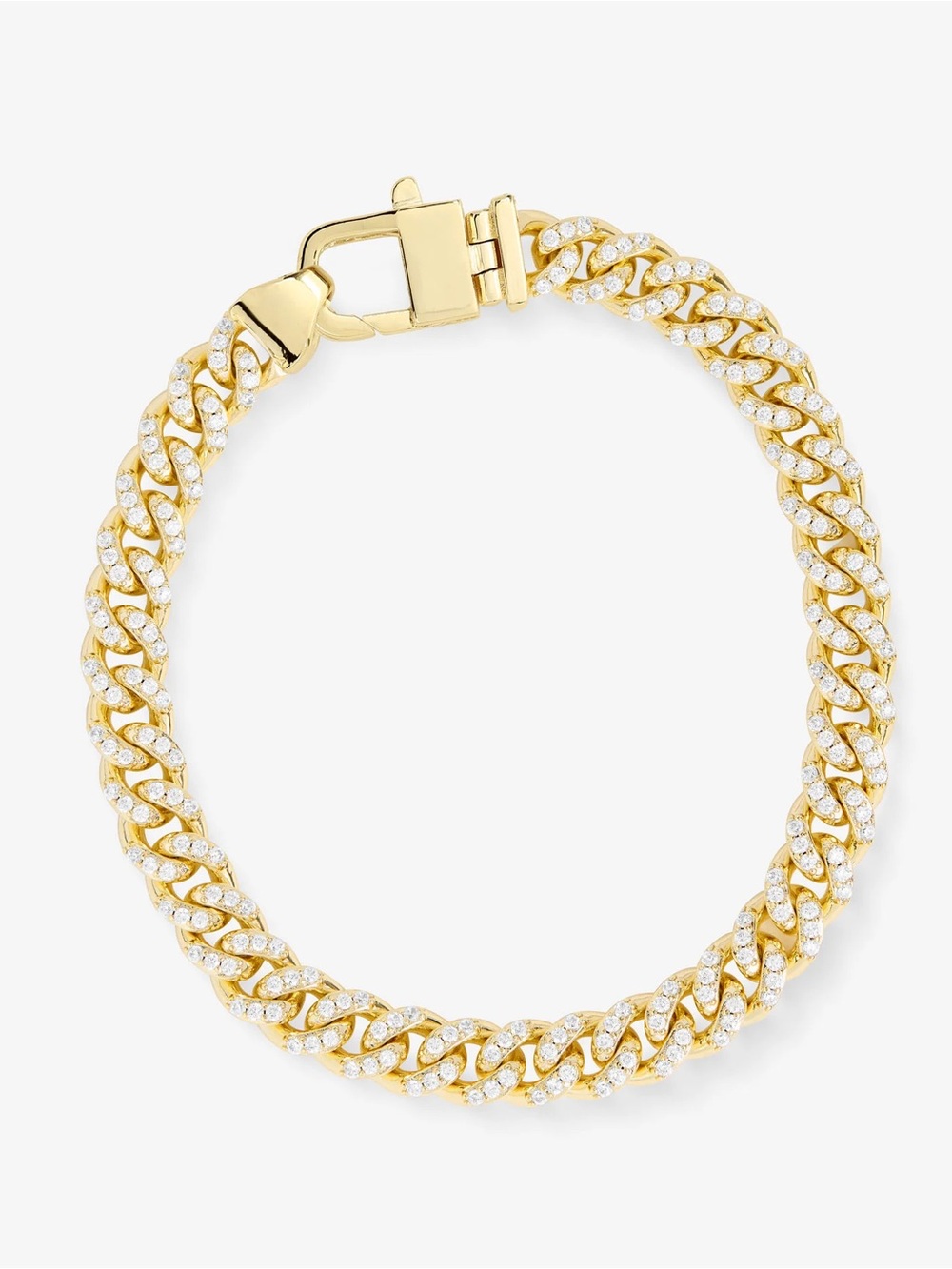 Melinda Maria Gold Pavé Cuban Link Bracelet- 6.8 mm